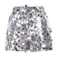 thumbnail image 4 of hotojiny Women's Sequin Shorts Trendy Sparkly Party Clubwear Summer Casual Elegant High Waisted Pull on Shorts, 4 of 6