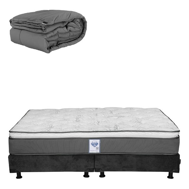 Colchón King Size Prestige Spring Air + Box + Edredon Homy