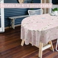 thumbnail image 3 of Cherry Blossom Floral Oval Tablecloth 60 x 84, Pink White Floral Spring Tablecloth Table Cover, Bird Table Cloths for Parties, Kitchen Dining Table, Polyester Fabric Flower Tablecloth, Floral Decor, 3 of 6