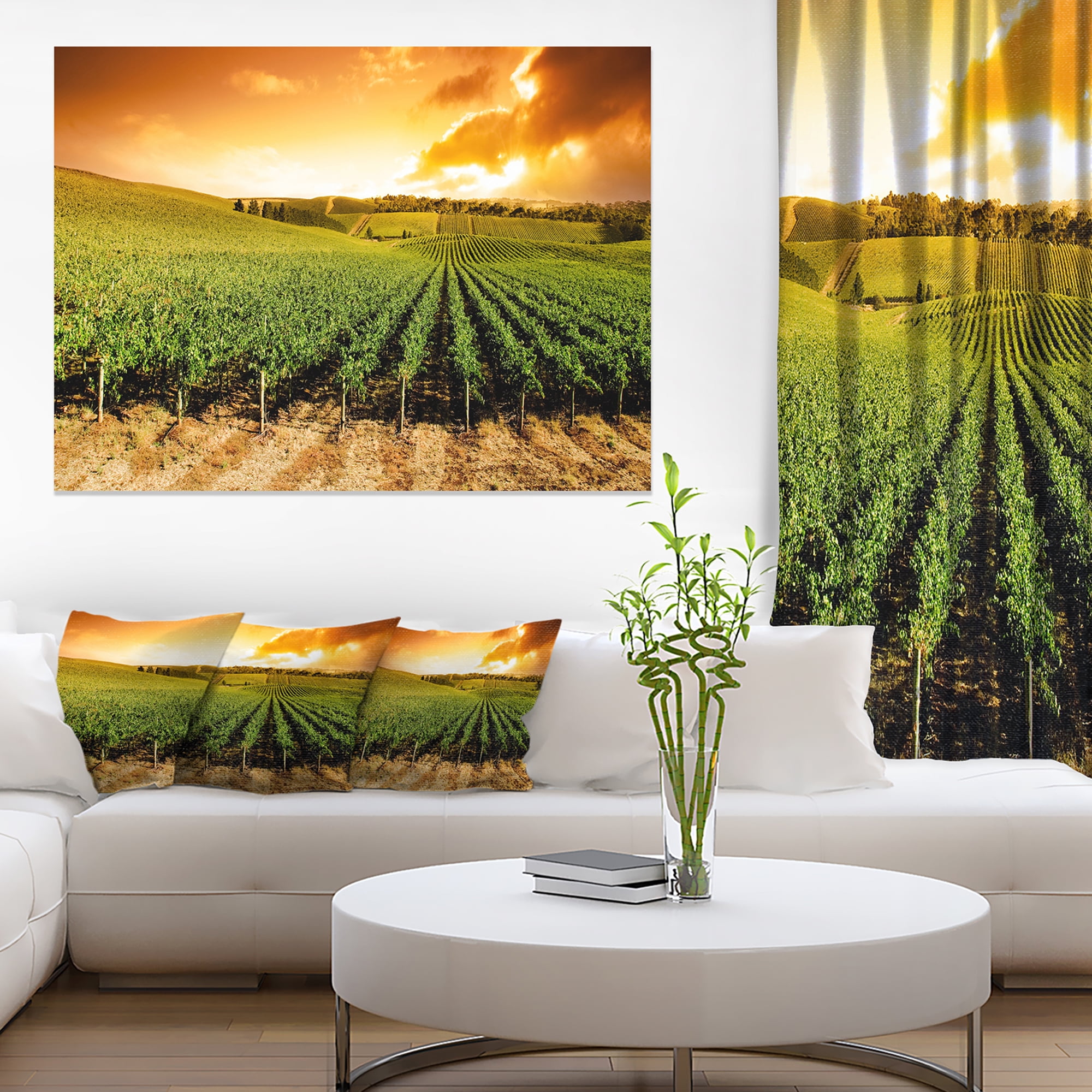 Sunset Vineyard Panorama Extra Large Wall Art Landscape Walmart Canada