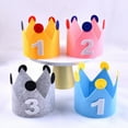 thumbnail image 2 of NUZYZ Birthday Party Hat Handmade Crown Shape Ornamental Party Decoration Wear Resistant Happy Birthday Party Decor Hat Kids Gift, 2 of 8