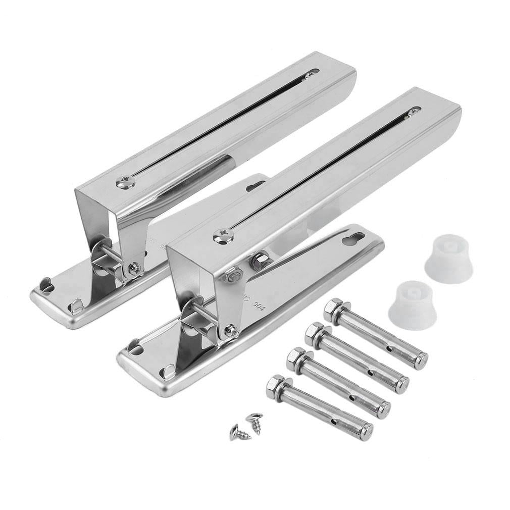 Ccdes 2pcs Microwave Oven Bracket Kitchen Stainless Steel Microwave Oven Bracket Sturdy Foldable Stretch Wall Mount Rack Shelf