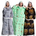 thumbnail image 2 of Sudadera con capucha de gran tamaño, manta cálida de invierno, Sudadera con capucha de franela, mantas gigantes de TV, bata súper larga con capucha, 2 of 4