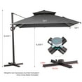 thumbnail image 6 of Pellebant 10 ft. x 10 ft. Square Double Top Patio Cantilever Umbrella, Dark Gray, 6 of 7