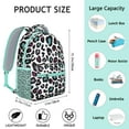 thumbnail image 3 of Everyday School Bag with Unique Leopard and Tropical Animal Print, Lightweight Student Backpack Featuring Fashionable Glitter Spots and Abstract Patterns, 3 of 6