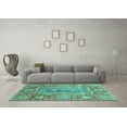 thumbnail image 3 of Ahgly Company Indoor Square Oriental Turquoise Blue Traditional Area Rugs, 3' Square, 3 of 4