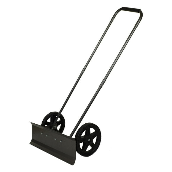Yard Butler Snow Plow Rolling Push Shovel - Heavy-Duty Snow Shovel with Wheels - Efficient Snow Removal Tool - Ergonomic Design, Powder-Coated Steel for Long-Lasting Performance - 24" Wide Blade
