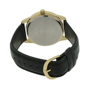 Casio Black Leather Gold Bezel Quartz Mens Watch MTP-V001GL-7BUDF