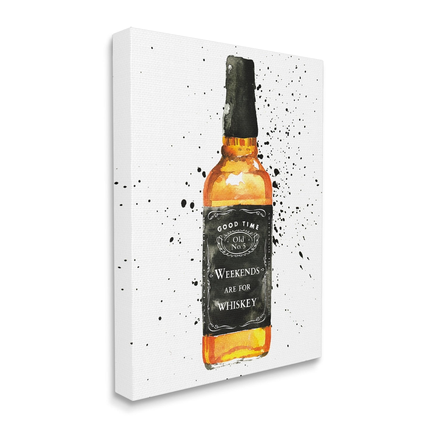 Stupell Industries Weekends Are For Whiskey Quote Liquor Bottle Canvas Wall Art, 30 x 40, Design by Mercedes Lopez Charro