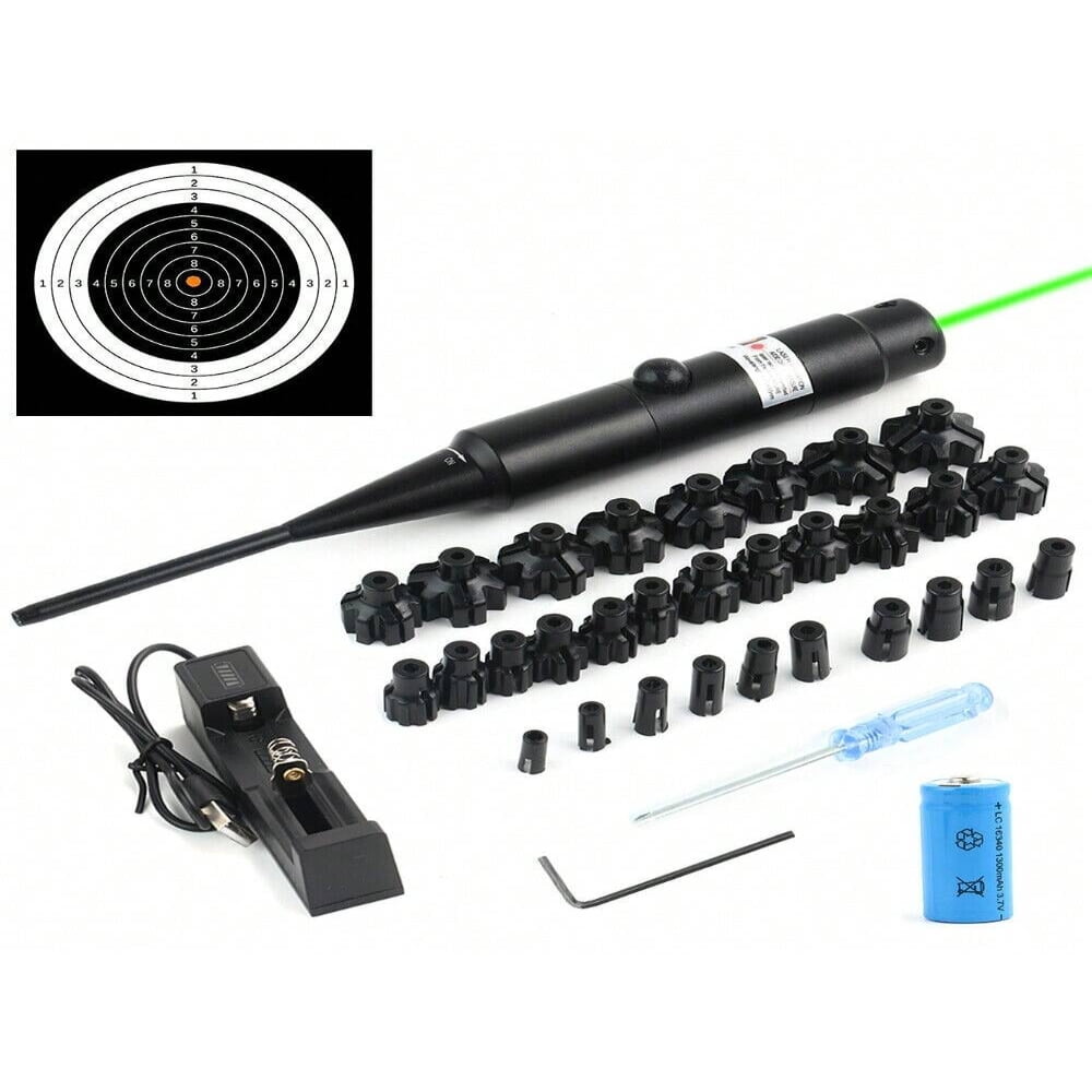QUTETN Red/Green Laser Bore Sighter Kit .17 To .78 Multiple Caliber Boresighter Rifles