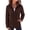 Coffee, variant on Fleece Jacket for Women Long Sleeve Lightweight Full Zip Up Coat with Pockets Fall Outwear