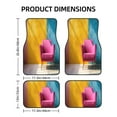 thumbnail image 2 of Sikiie Bright Pink Chair Car Foot Mat Set of 4 Pieces Basics Universal Fit Rubber Carpet Floor Mats For Car SUV Van & Truck, 26.8"L x 17.3"W (Front), 13"L x 17.3"W(Rear), 2 of 6