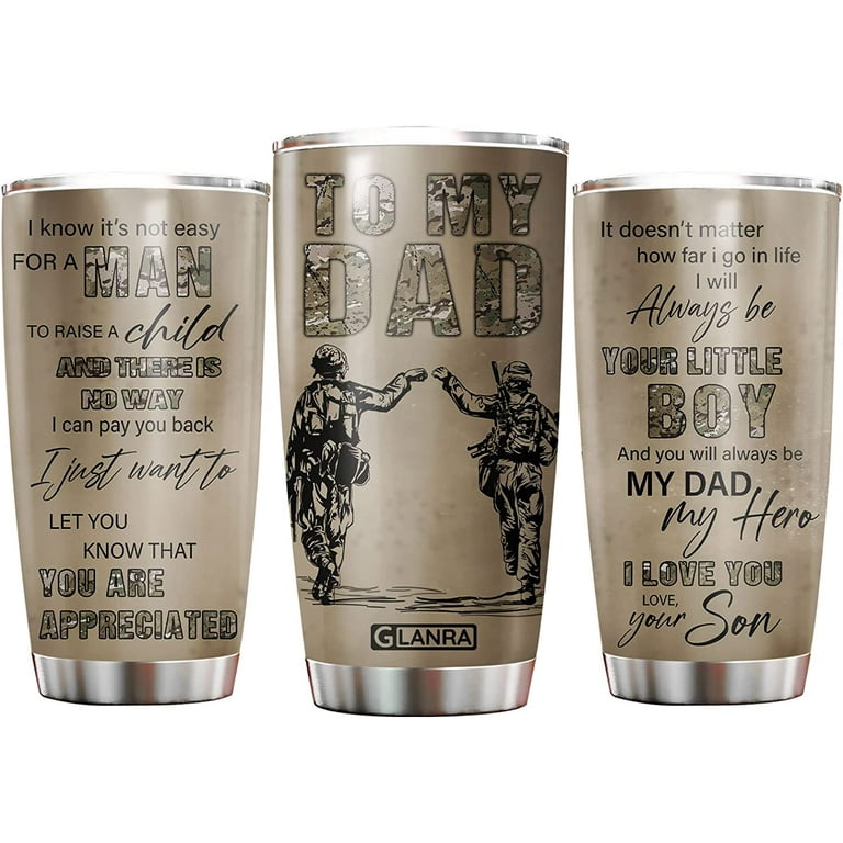 Dad Personalized Engraved Tumbler With Kids Names, Stainless Cup