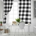 thumbnail image 5 of Fsddascl Black White Plaid Blackout Curtains for Bedroom/Living Room, Thermal Insulated Kitchen Curtains, Farmhouse Modern Art Checkered Grommet Darkening Window Treatment Drapes 27.5"x39"x2, 5 of 6