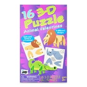 Mello Smello Valentine's Day 3-D Puzzle Animal Valentines Kiddie Cards, 16CT