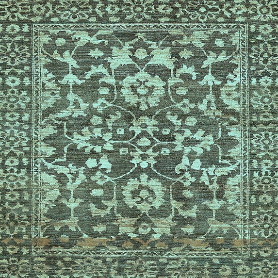 Ahgly Company Indoor Square Abstract Light Blue Modern Area Rugs, 4' Square
