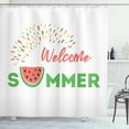 thumbnail image 1 of Ambesonne Beach Saying Shower Curtain, Welcome Summer Theme, 69"Wx84"L, Multicolor, 1 of 3