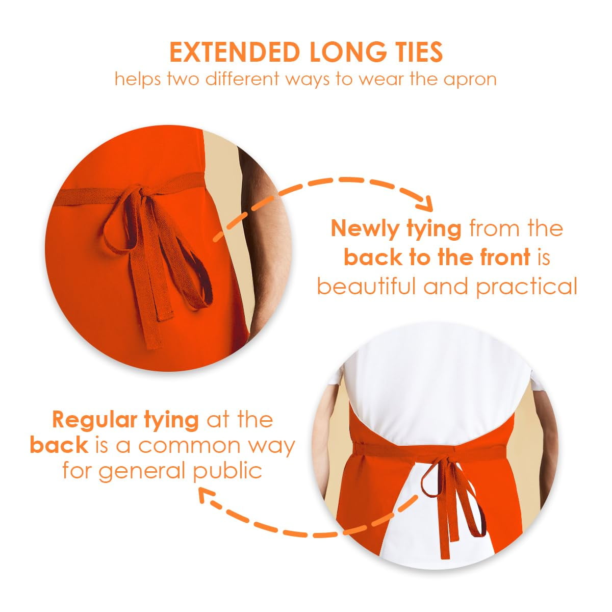 Avalon Kitchen 12-Pack Orange Aprons – Unisex Adjustable Bib for Cooking, BBQ, Painting & Restaurant