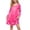 Hot Pink, variant on Spazoro Girls Satin Nightshirt, Relaxed Fit Solid Color Lightweight Round Neck Long Sleeve Lounge Dress for Kids Watermelon Red Size 7-8