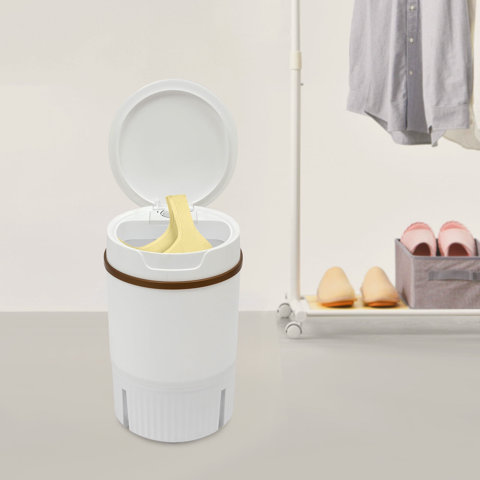 Washing Machine, 1.19 Gal Small Mini Washer with Blue Light, 260W High Efficiency Spin Dryer, Durable PP Construction, for Baby Clothes Socks