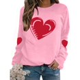 thumbnail image 6 of Valentines Women Shirts Love Heart Graphic Long Sleeve Funny Sweater Shirt Pullover Tops Festival Red Sweatshirts, 6 of 9