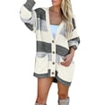 thumbnail image 3 of Vedolay Women's Cardigan Sweaters Button Down Long Sleeve Soft Knit Sweater Cardigan Gray,L, 3 of 5