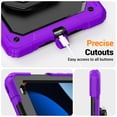 thumbnail image 7 of for iPad 9th/8th/7th Generation 10.2 inch Case, 360 Rotating Shockproof Cover with Stand, Handle, Shoulder Strap, Purple, 7 of 7