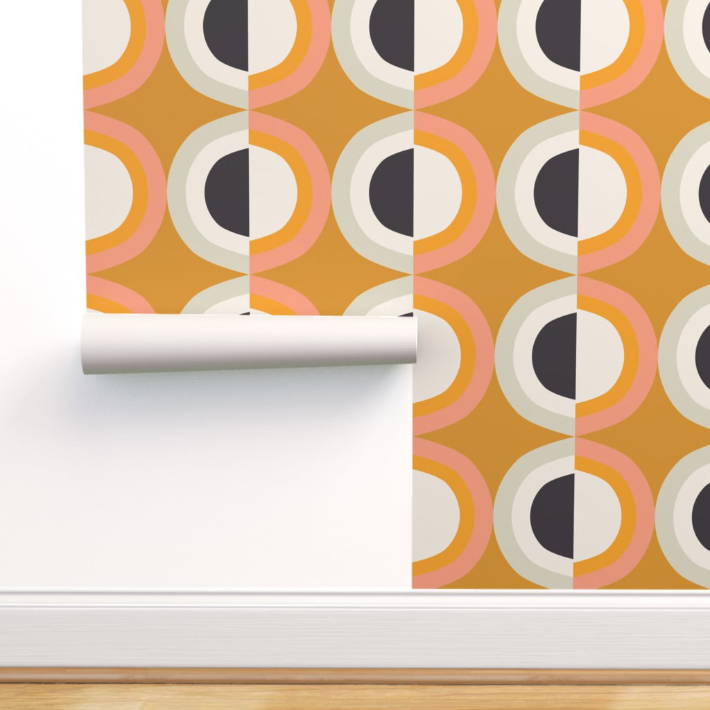 Removable Water-Activated Wallpaper Mod Mid Century Modern Retro Vintage