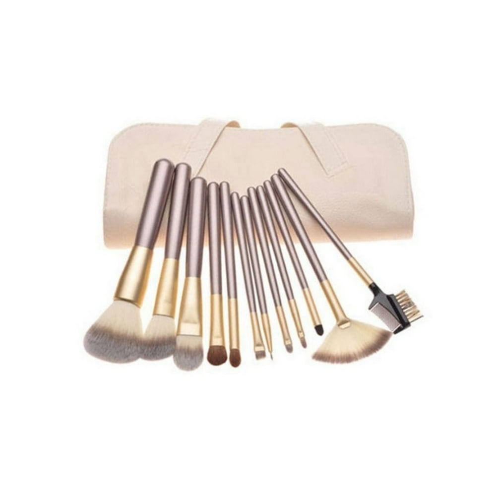 Premium Pro Horse Hair Makeup Brushes Set 12Piece