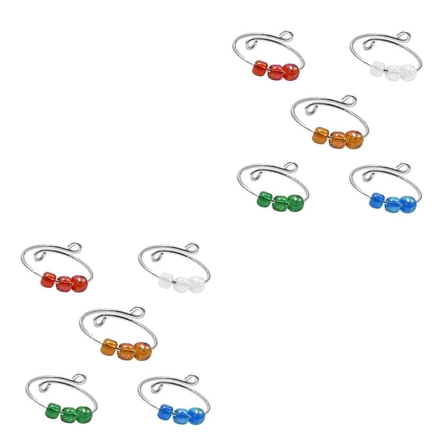 stanreset Cute Ring Metal Fidget Rings with Beads Lightweight Opening Finger Ring Waterproof Wear-resistant Jewelry for Girls Type1 NO1