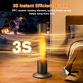 thumbnail image 4 of FLOWBREEZE 25" Tower Heater And Fan Combo, 70°Oscillating, 3S Instant Heating,1500W, 3 Heating & Fan Modes, Electric Portable Heater For BedroomOfficeHome,Black, 4 of 9