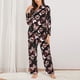 thumbnail image 2 of Balery Butterfly Conjunto de Pijama con Estampado para Mujer, Conjunto de Dos Piezas con Manga Larga, Ropa de Dormir Suave con Bolsillos, Pijamas Cómodos-Large, 2 of 7