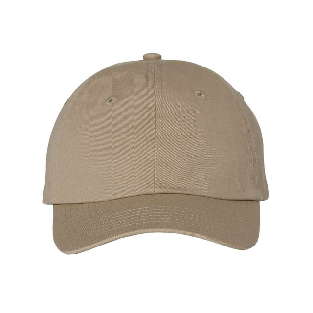 Valucap Small Fit Bio-Washed Dad`s Cap, Adjustable, Khaki