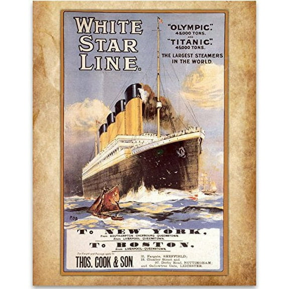 Vintage Titanic Poster Art Print - 11x14 Unframed Art Print - Great Vintage Home Decor