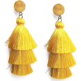 thumbnail image 1 of Colorful Layered Tassel Earrings Bohemian Tiered Tassel Stud Dangle, 1 of 2