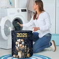 thumbnail image 4 of Happy New Year Labrador Retriever Welcome 2025 Balloon Firework Party Foldable Laundry Basket Lab Dog Lover Gifts Organizer Storage with Handles - 01014, 4 of 5