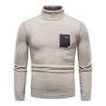 thumbnail image 2 of Bnwani Mens Pullover Sweater Beige Spring Winter Turtleneck New Warm Solid Color Knitwear Sweater New Warm Solid Color Knitwear Sw, 2 of 7