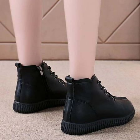 

Cathalem Soft Shoes Casual Soft Sole Women s Flat Retro Fashion Shoes Leather Rongli Women s casual shoes Summer Shoes Women Black 8