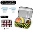 thumbnail image 5 of Yellow and Black Checkered Pattern Insulated Lunch Bag Teens,Bento School Lunch Bag for Teens for Work,Picnic or Travel 10.6x7.7x4.3 Inches,12 Can Capacity, 5 of 6