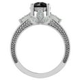 thumbnail image 3 of Black Diamond Engagement Rings for Women 7.30 mm 4.85 carat Past Present Future Style 14K White Gold, 3 of 5