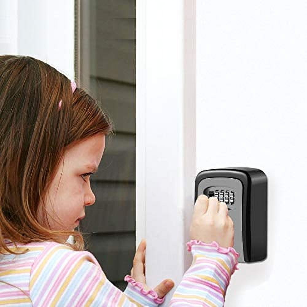K-Cliffs Heavy Duty Wall Mount Key Lock Box 4 Digit Combination  Realtor's Open House Holds up to 5 Keys, Metal, Unisex