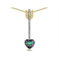thumbnail image 2 of Star K� 6mm Rainbow Mystic Topaz Heart Arrow Bar Pendant Necklace, 2 of 9