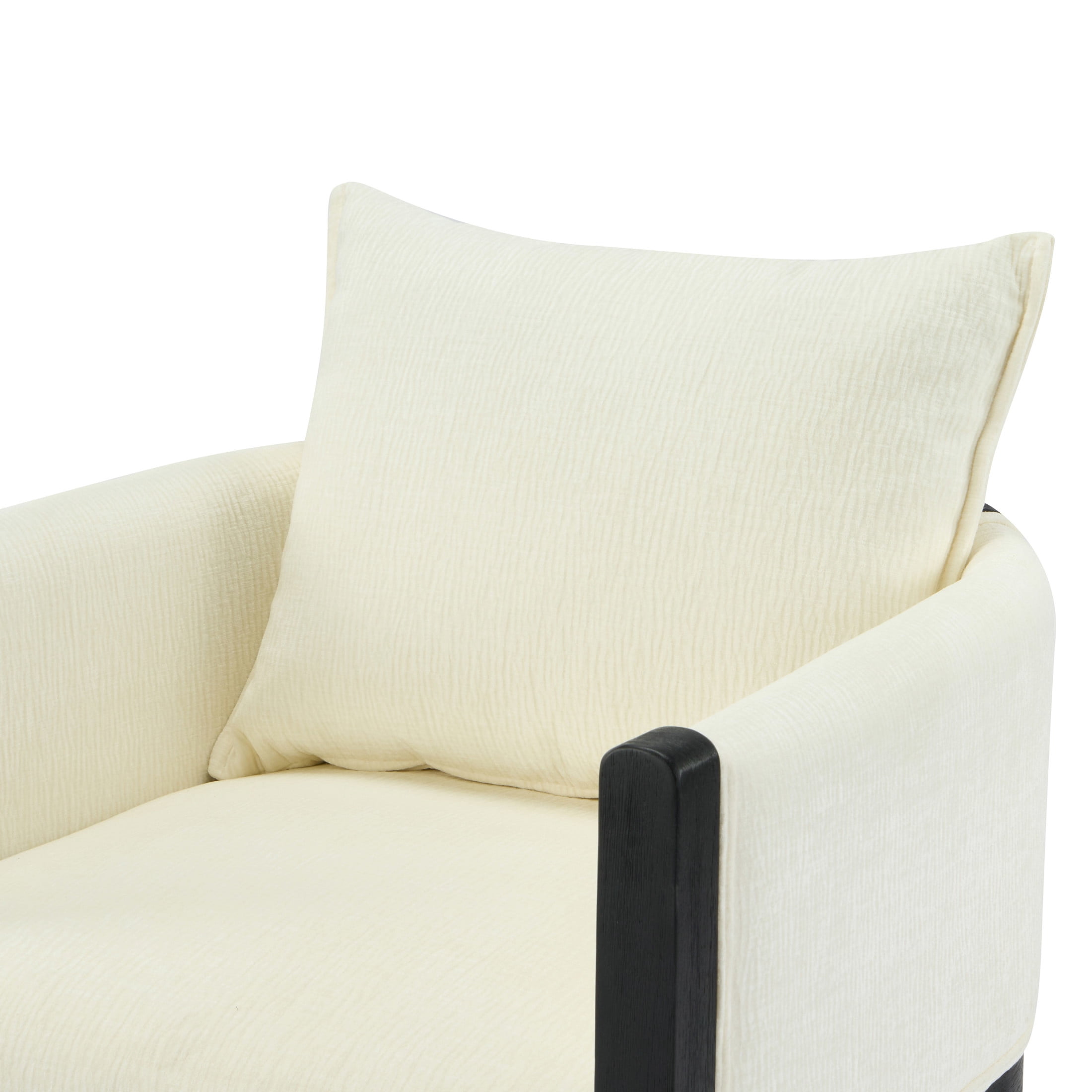 Christopher Knight Home Linen Upholstered Dining Chair, Accent Armchair with Solid Wood Frame, Black+White, Set of 2