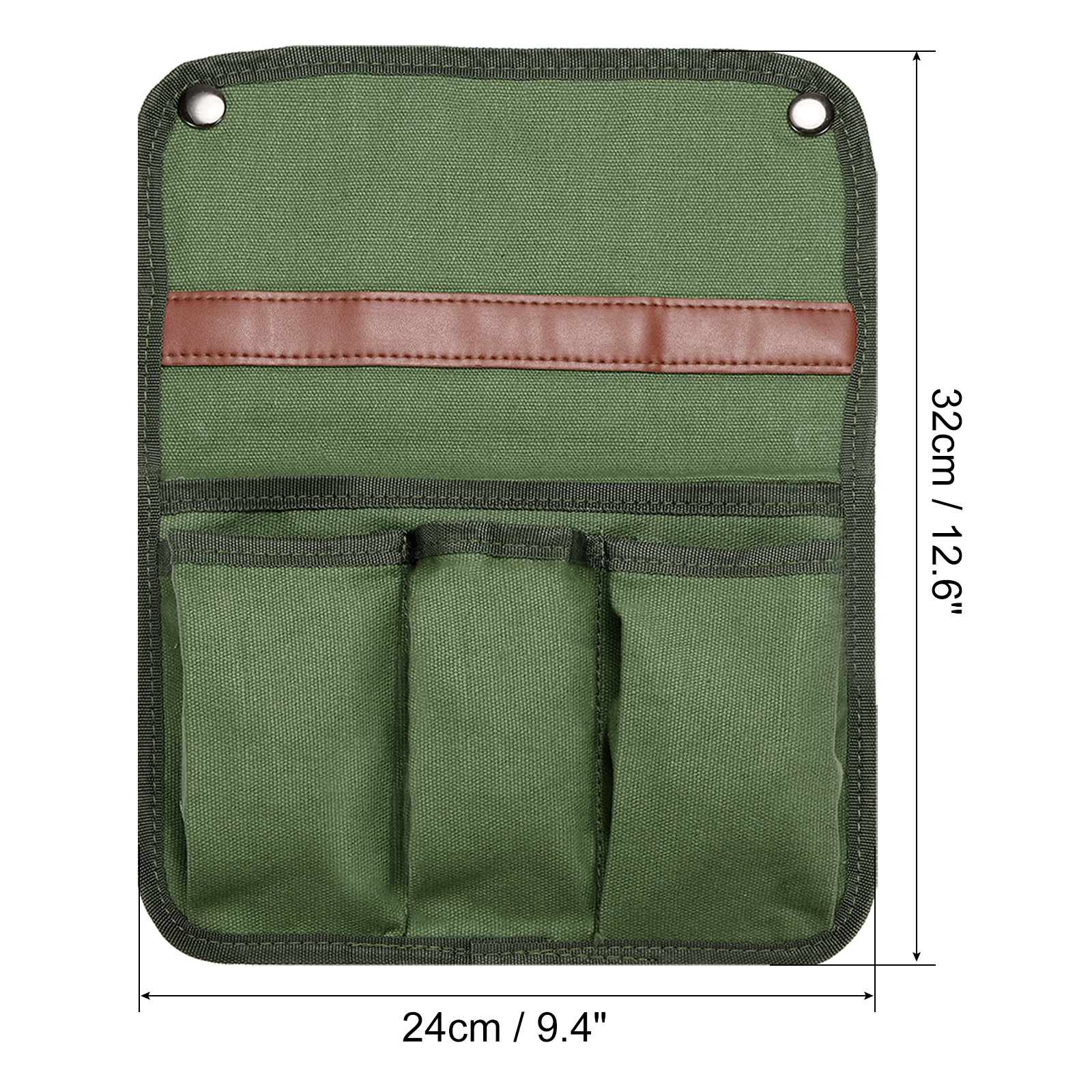 Unique Bargains Chair Armrest Organizer Outdoor Folding Chair Arm Rest Side Magazines Bag Green