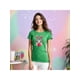 thumbnail image 1 of Playera de Mujer con Conejita Chic – Estampado Divertido y Colorido Color Verde Talla Extra Grande Marca Emil SaEs, 1 of 4
