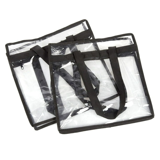 2-Pack Transparent Bag - Clear Tote Bag with Zipper - Stadium