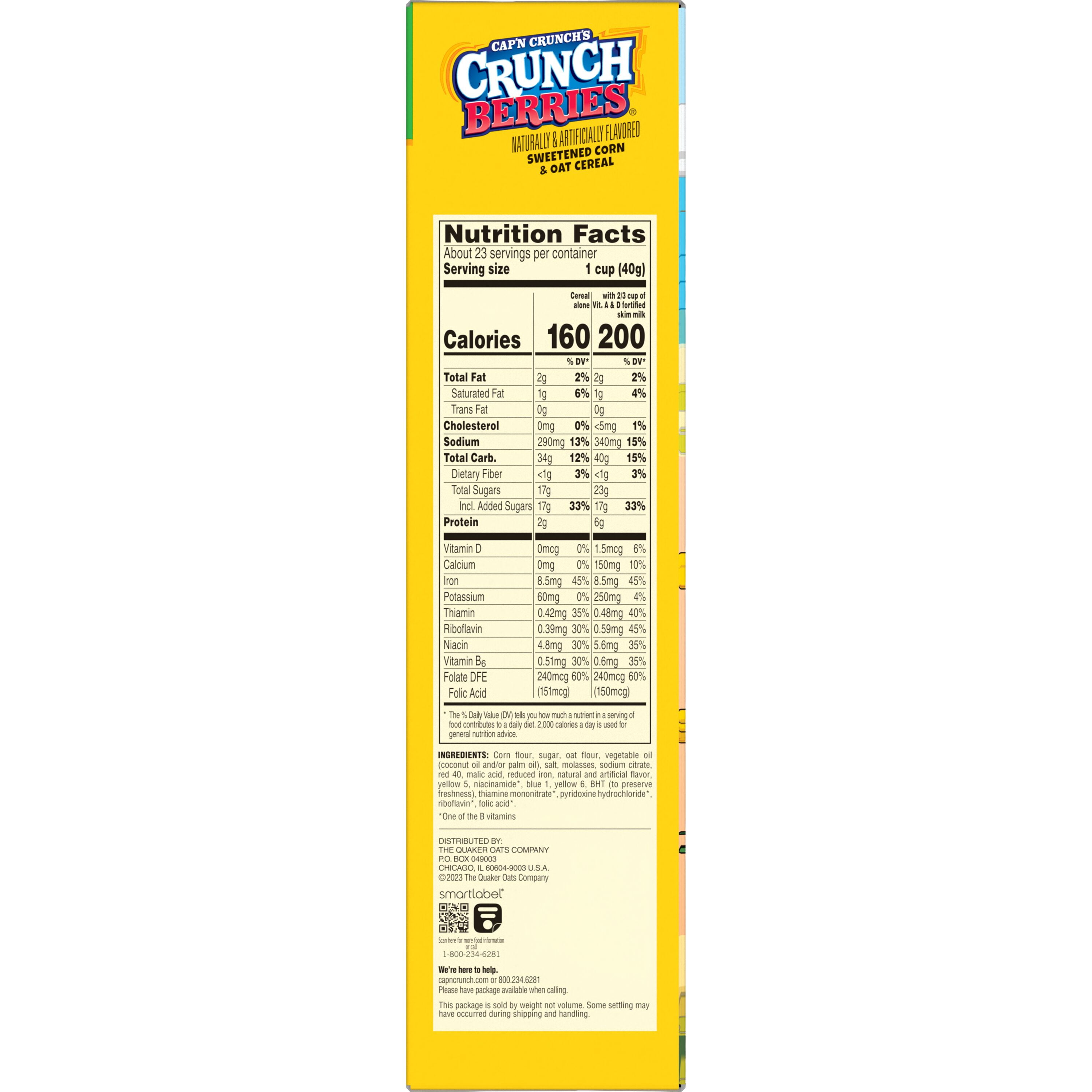 (6 pack) Cap'n Crunch Sweetened Corn & Oat Cereal Crunchy Berries Naturally & Artificially Flavored,  33 oz