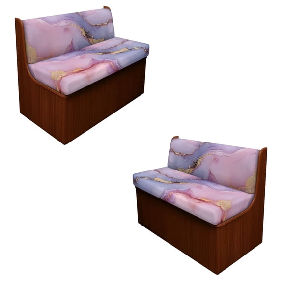 SCRAWLGOD Marble Print RV Dinette Cushions Covers Stretch 2 Piece Set RV Dinette Booth Seat Slipcover Replacement Non Slip Camper Booth Cushion Slipcover