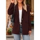 thumbnail image 3 of Blazer PRETTYGARDEN Invierno Chaqueta de Pana con Textura a Rayas Vino Tinto XXL, 3 of 8