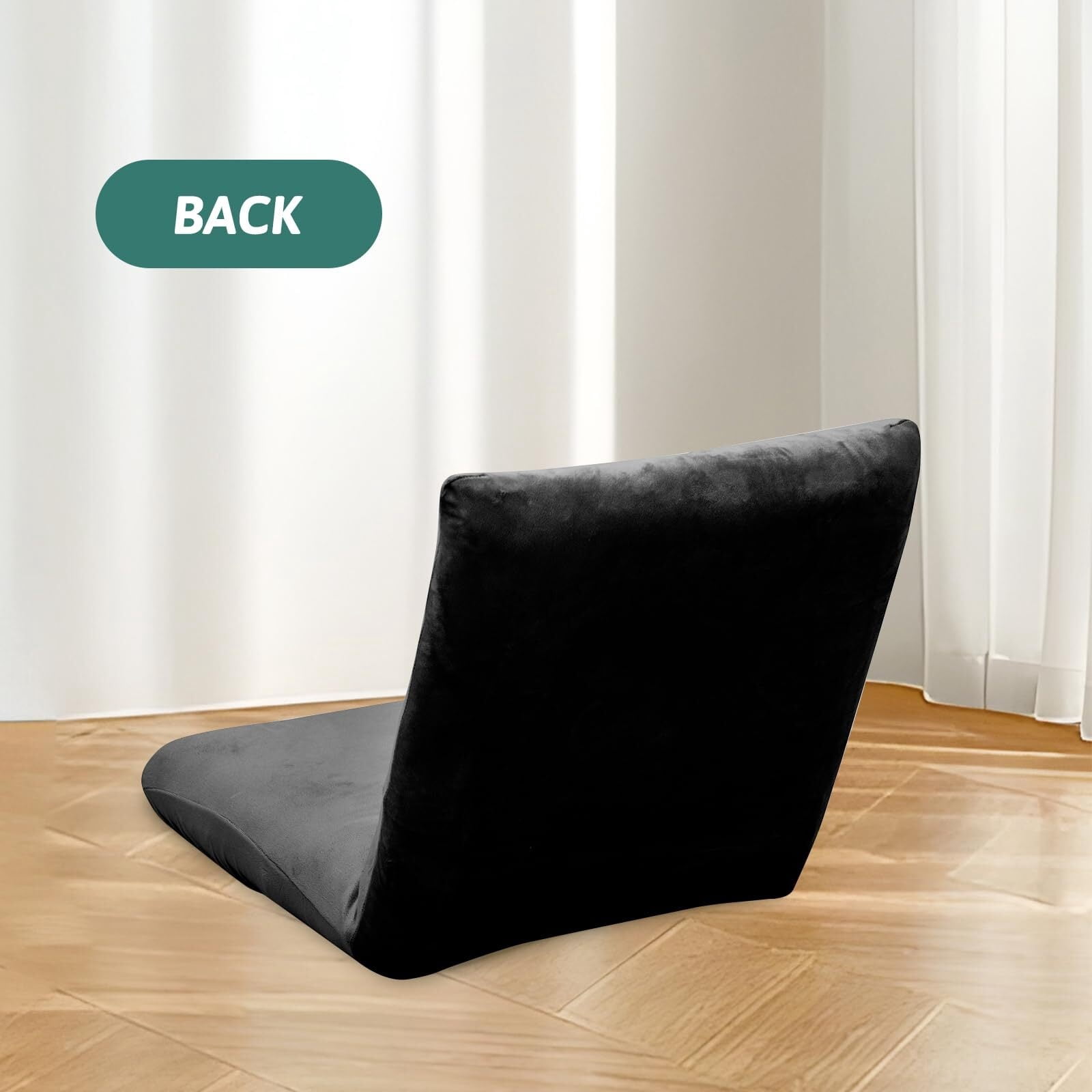 LKJYER Velvet Folding Floor Gaming Chair Cover Stretch Adjustable Floor Chair Slipcover Washable Padded Folding Gaming Sofa Chair Cover Floor Seating Lounge Chair Cover Protector for Living Room